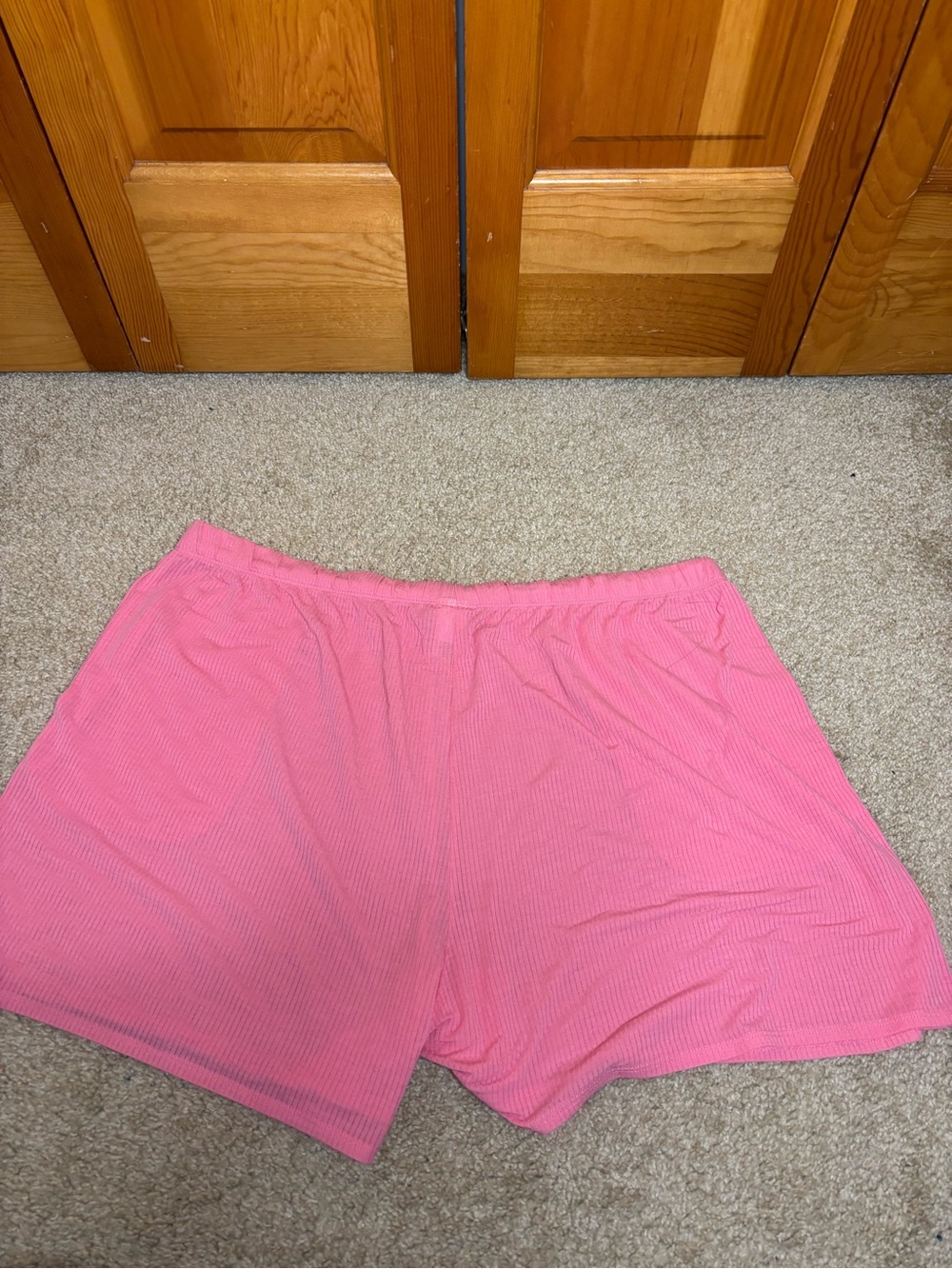 Pink Ribbed Lounge Shorts - Picture 5 of 5